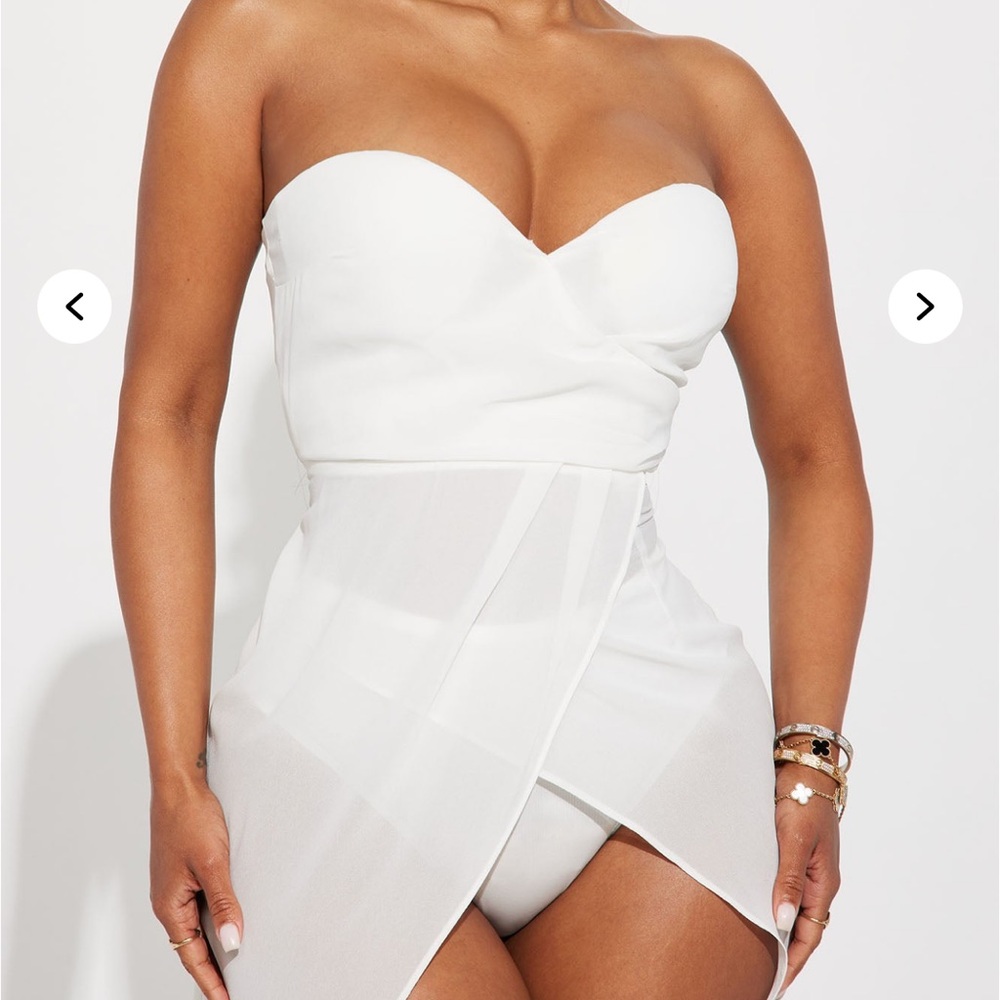 Fashion Nova White Strapless Dress